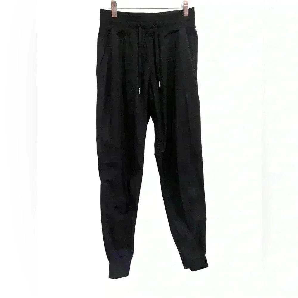 Zyia Striped Black Activewear Windbreaker Joggers